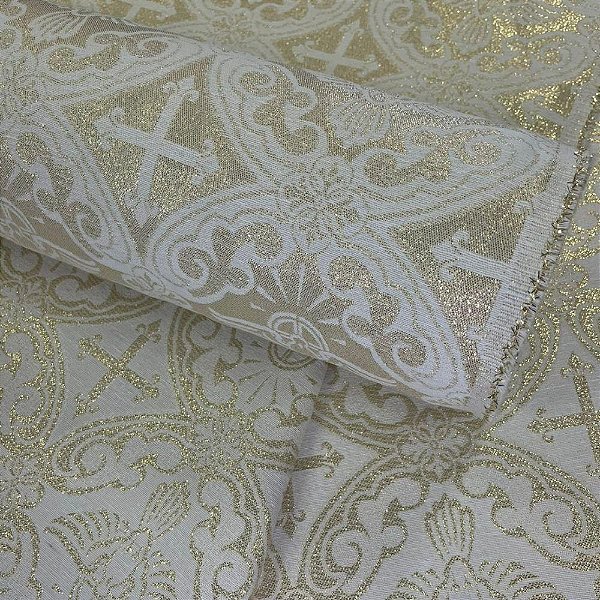 Jacquard lurex liturgico dourado