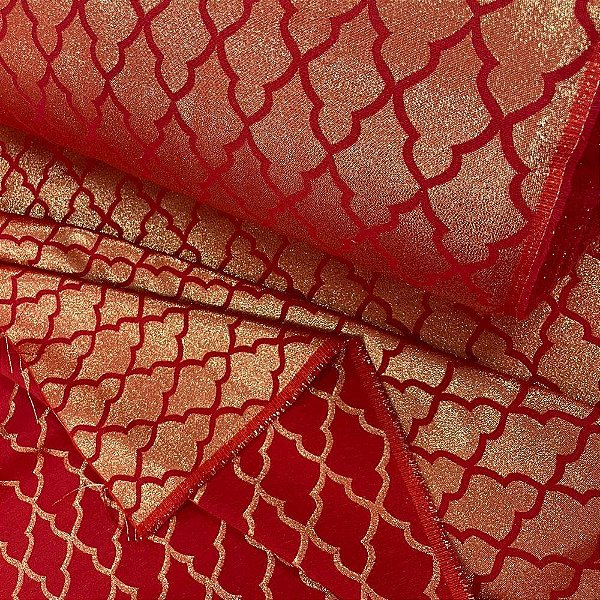 Jacquard lurex vermelho