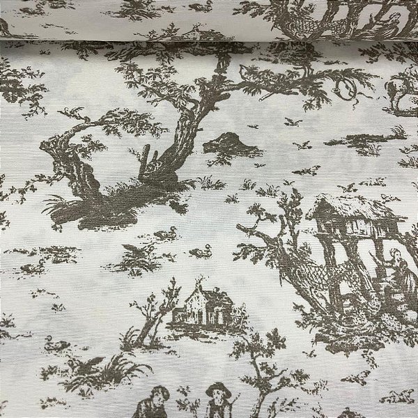 Jacquard camponesa francesa bege