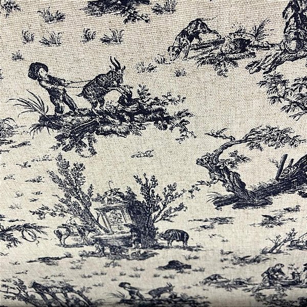 Linho camponesa francesa azul