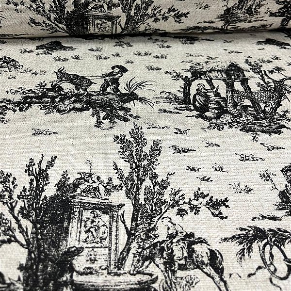 Linho camponesa francesa preto