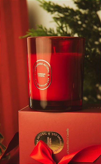 Vela perfumada maça vermelha e canela