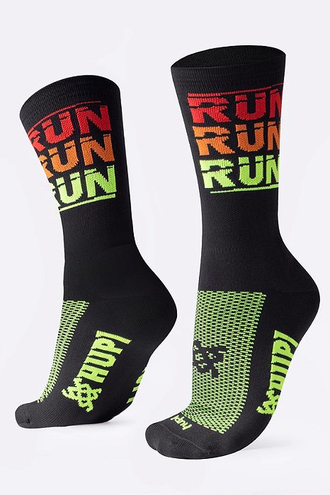 Meia Antibolha Hupi Run Run Run Preta