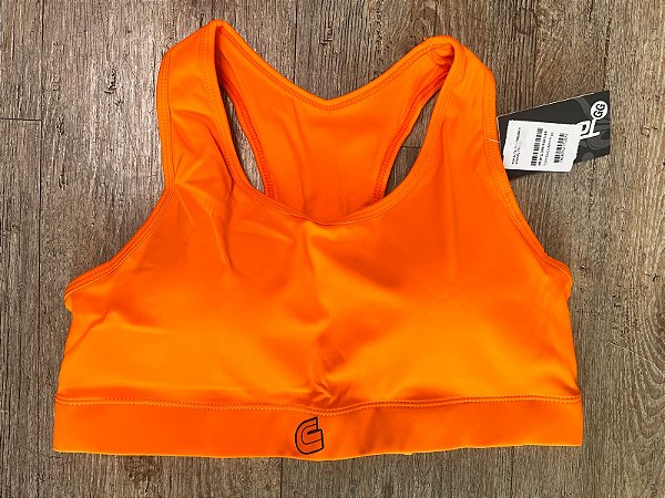 Top de corrida com sustentação feminino - Laranja