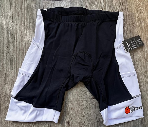 Bermuda de compressão corrida - MASCULINA - Branca/preta