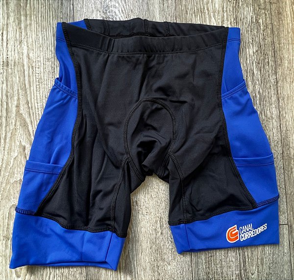 Bermuda de compressão corrida - MASCULINA - Azul/preta