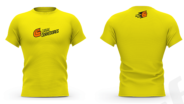 Camiseta Treino Amarela Canal Corredores - BABY LOOK
