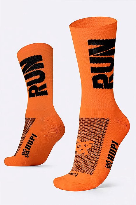 Meia Antibolha Hupi Run Laranja Neon