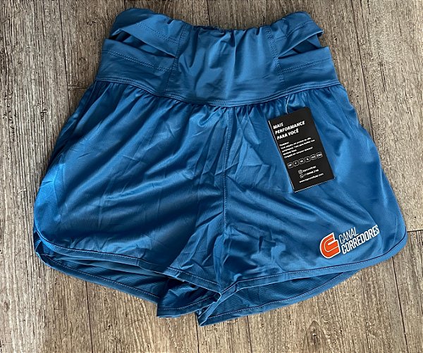 Shorts com bolso canguru na cintura e bermuda antiatrito - Royal - feminino