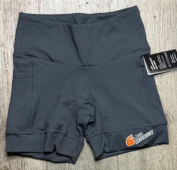 Bermuda cinza meia coxa de compressão - FEMININA