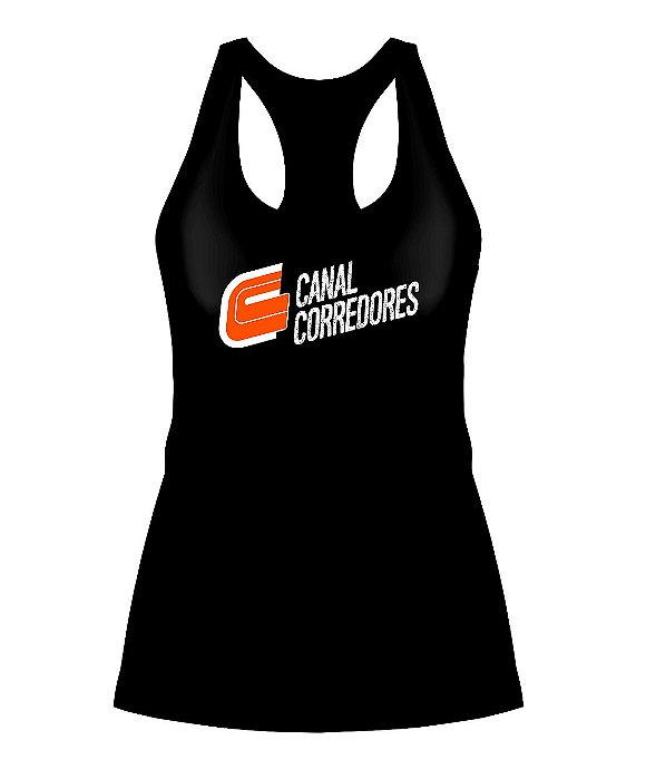 Camiseta Regata Feminina Preta Canal Corredores