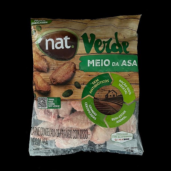 Meio da Asa (Tulipa) Sem Antibióticos 1kg  Nat Verde - Congelado