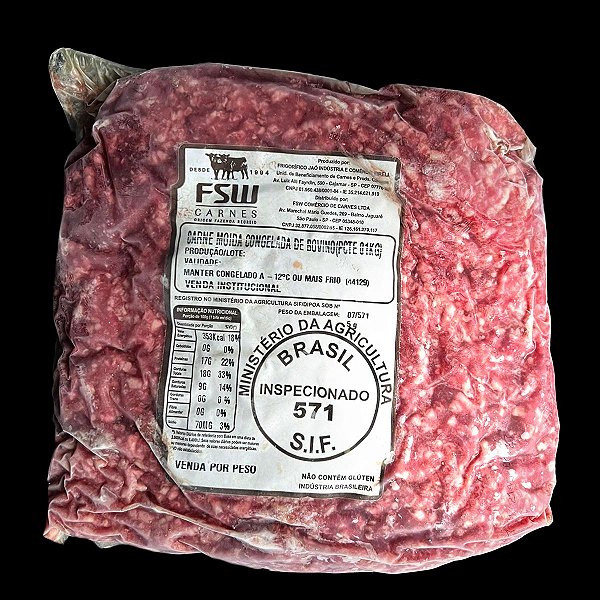 Carne Moida de 1º Fazenda Recreio pcte 1kg - Congelado