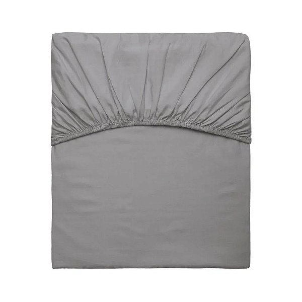 Lençol Com Elástico Satinee Solteiro - Silver - Kacyumara