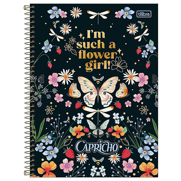 Caderno Capricho - I'm Such a Flower Girl - 80 folhas - Tilibra