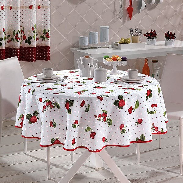 Toalha de Mesa Redonda Athenas 4 Lugares - Iolanda - Döhler Clean