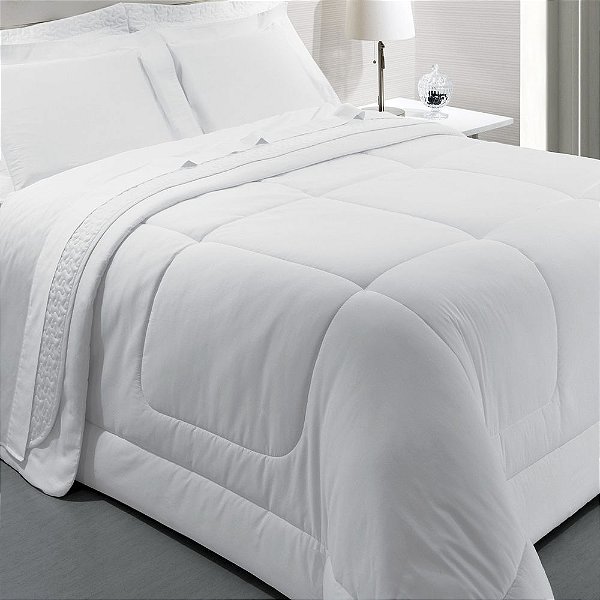 Edredom Vida Bela Branco Queen - 300 Fios - Kacyumara