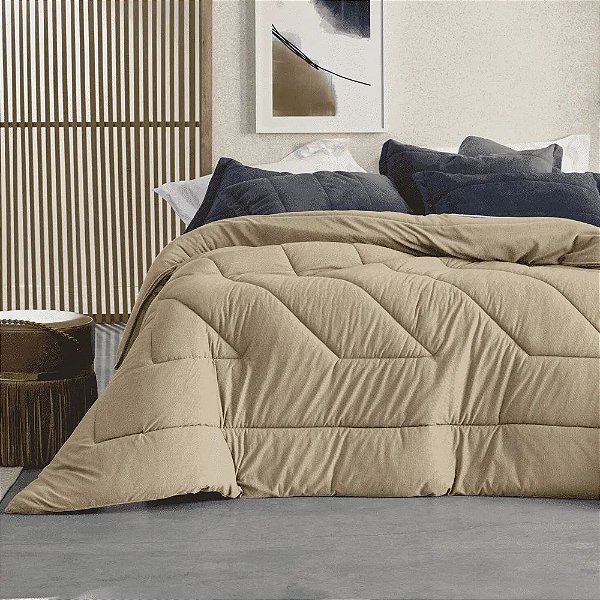 Edredom Blend Malha Tweed Casal - Bege Aveia - Altenburg