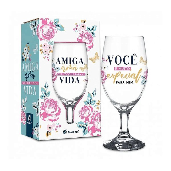 Taça na Caixa - Amiga Irmã 330ml - BrasFoot