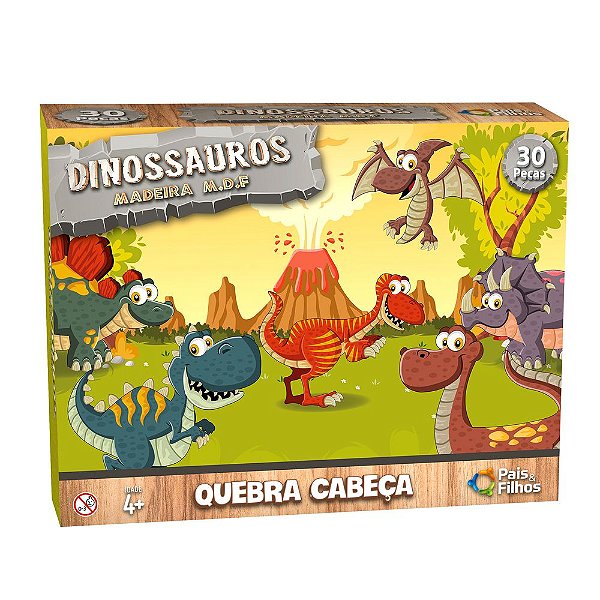 Quebra-Cabeça Dinossauros - 30 peças - Pais e Filhos