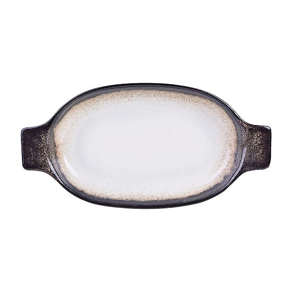 Travessa Oval Com Alça em Cerâmica 30cm - Full Fit