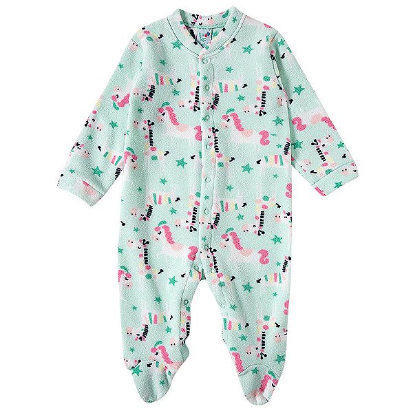 Pijama Macacão Soft Bebê - Unicórnio - Tip Top