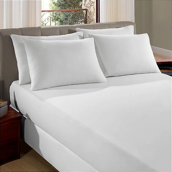 Lençol Com Elástico Malha Queen - Branco - Vivaldi