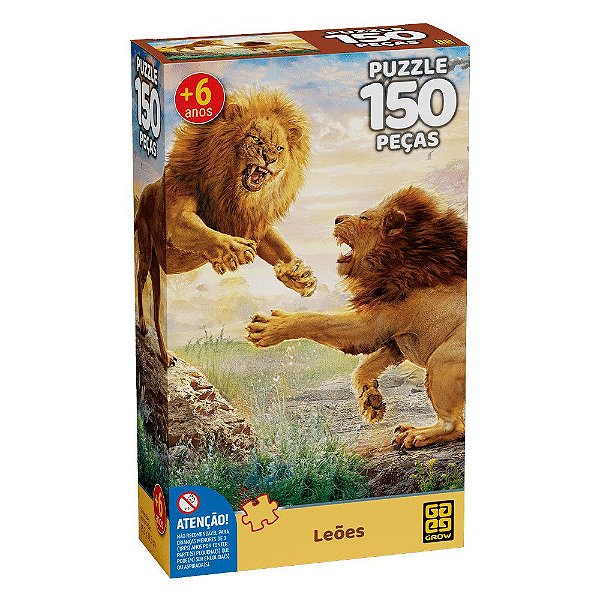 Quebra-Cabeça Leões - 150 Peças - Grow