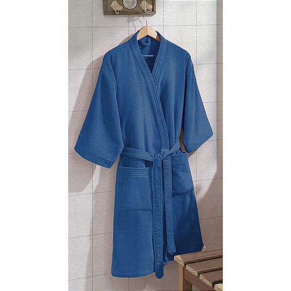 Roupão Adulto Velour Azul GG - Döhler