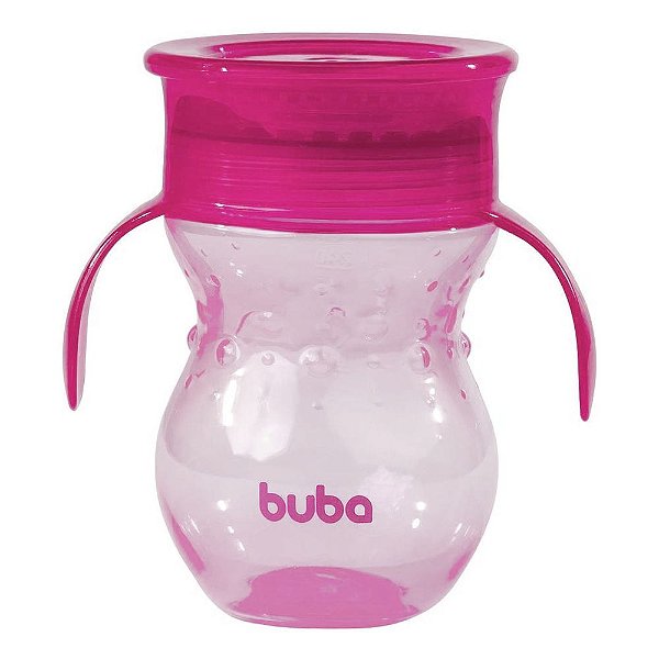Copo De Treinamento 360° Com Alça 250ml - Rosa - Buba