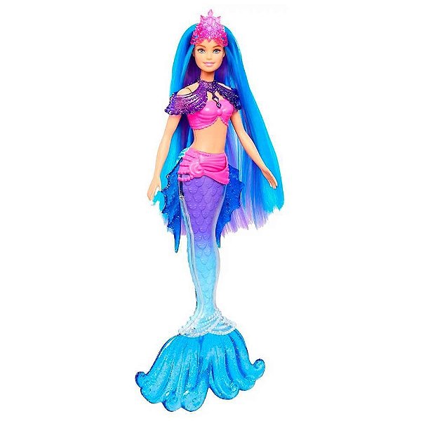 Boneca Barbie Sereia Mermaid Power Malibu Azul - Mattel - Casa Joka