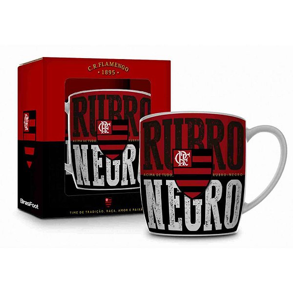 Caneca de Porcelana Flamengo - Rubro Negro 360ml - Brasfoot
