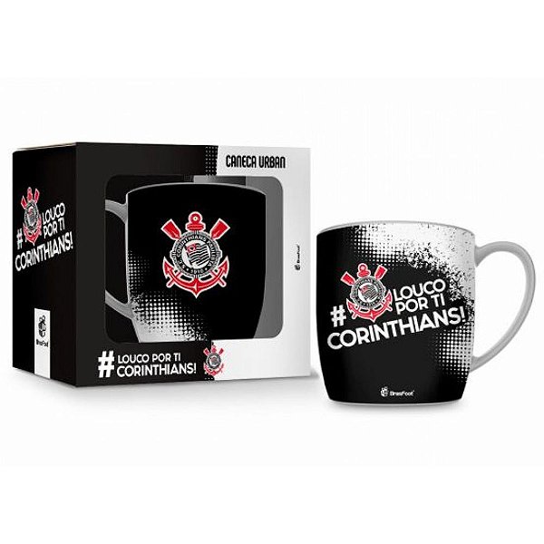 Caneca de Porcelana Urban - 360 ml - Corinthians - Brasfoot