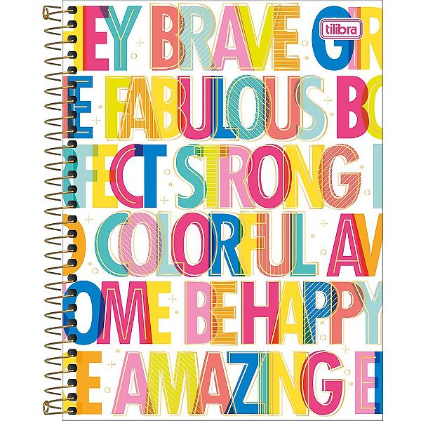 Caderno Colegial Be Nice - Words - 160 Folhas - Tilibra