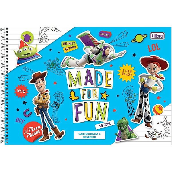 Caderno de Cartografia e Desenho Toy Story - Made For Fun - Tilibra
