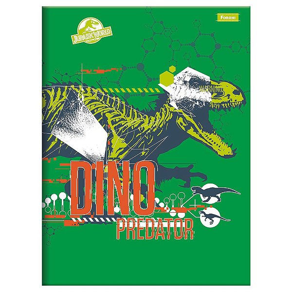 Caderno Brochura Jurassic World Verde - 80 Folhas - Foroni