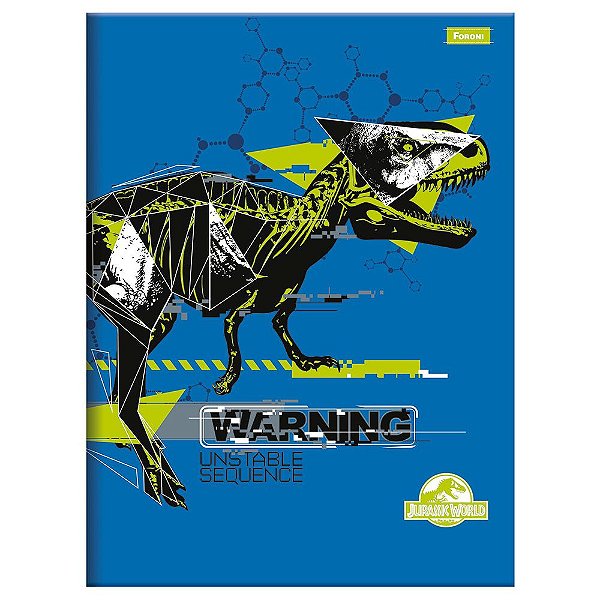 Caderno Brochura Jurassic World Azul - 80 Folhas - Foroni
