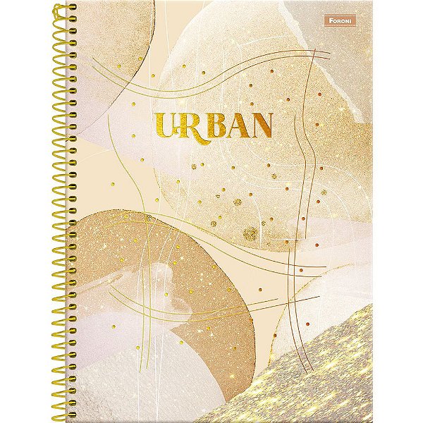 Caderno Urban Dourado - 160 Folhas - Foroni