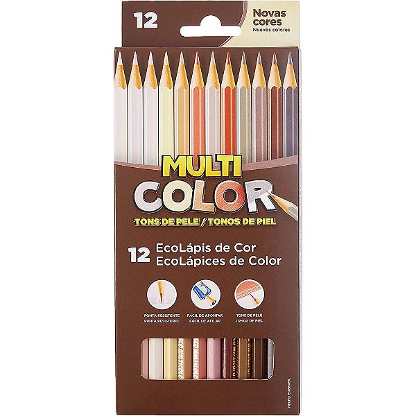 Lápis de Cor Multi Color Tons de Pele - 12 Cores - Faber Castell