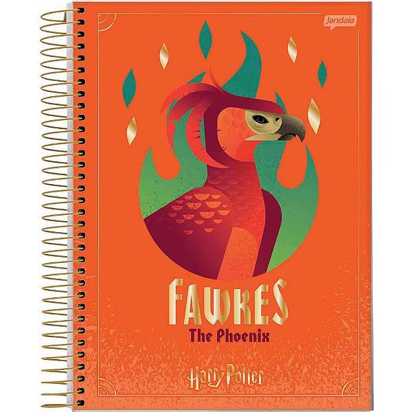 Caderno Harry Potter Fawkes - 96 folhas - Jandaia