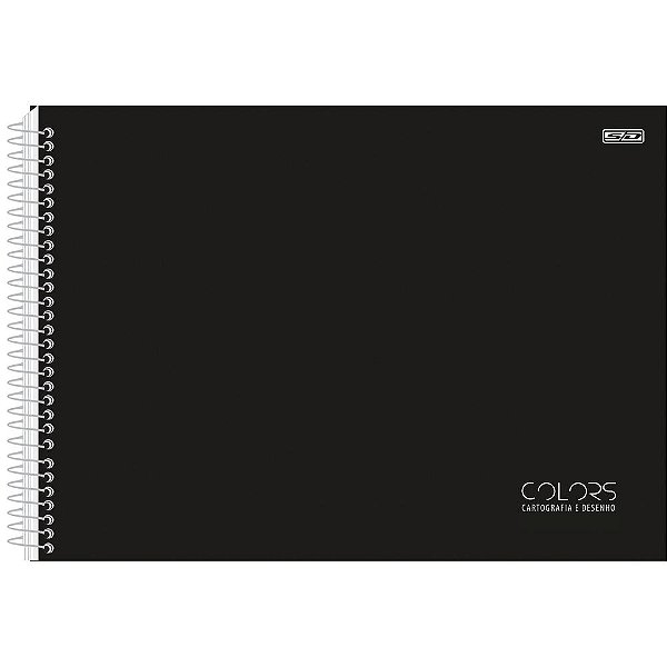 Caderno de Desenho Colors Preto - 60 Folhas - São Domingos