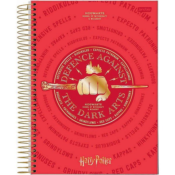 Caderno Harry Potter Defence Against - 200 folhas - Jandaia