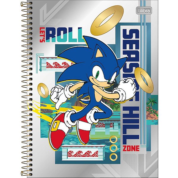 Caderno Sonic Let's Roll - 80 Folhas - Tilibra