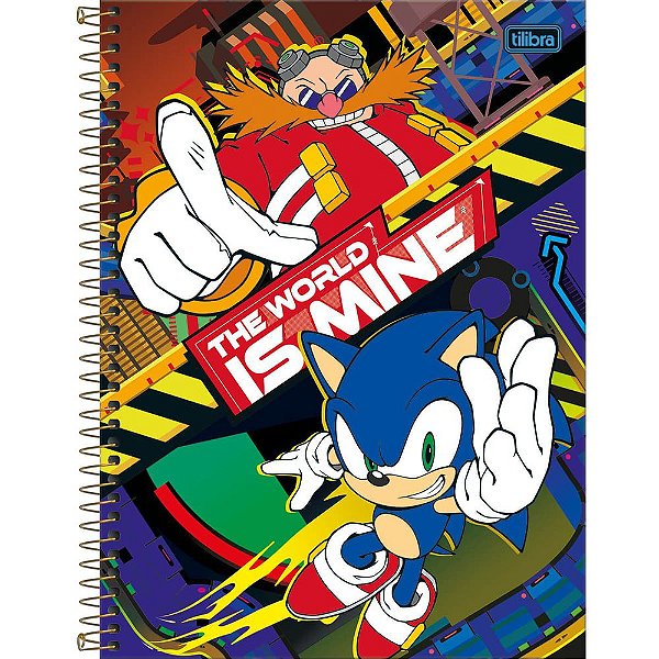 Caderno Sonic Is Mine - 80 Folhas - Tilibra - Casa Joka