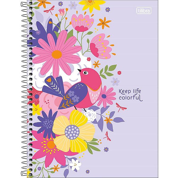 Caderno Charme Lilás - 80 Folhas - Tilibra
