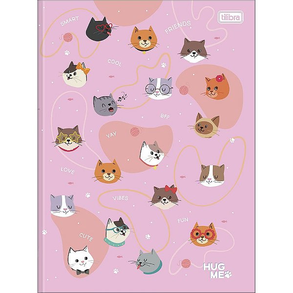 Caderno Brochura Hug Me Rosa - 80 Folhas - Tilibra