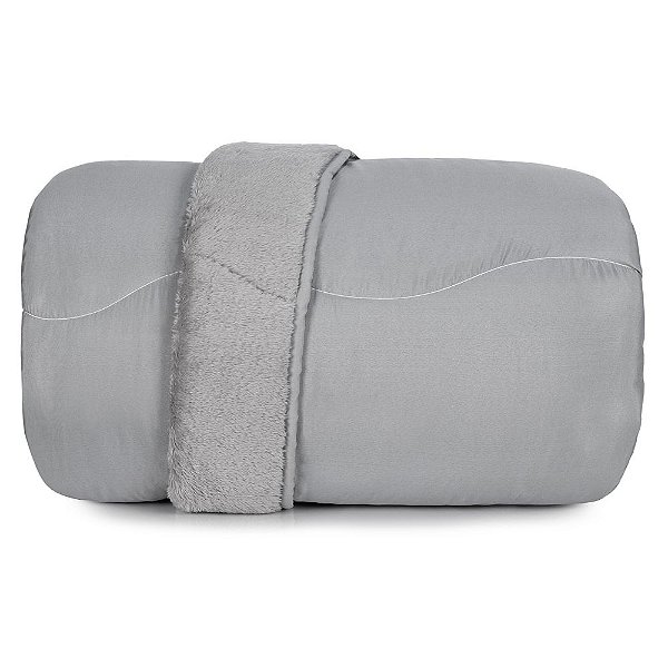 Edredom Blend Confort Plush Sherpa Casal - Cinza Mistico - Altenburg