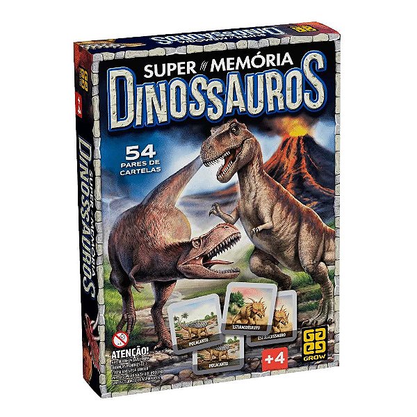 Super Memória Dinossauros - 54 Pares - Grow