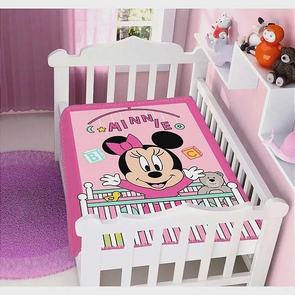 Cobertor Raschel Plus Disney Baby - Minnie Bercinho - Jolitex