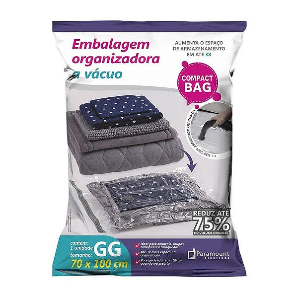 Compact Bag Embalagem Organizadora a Vácuo GG - Paramount